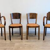 Pair of bridge armchairs and matching chairs – Art Deco style 1950