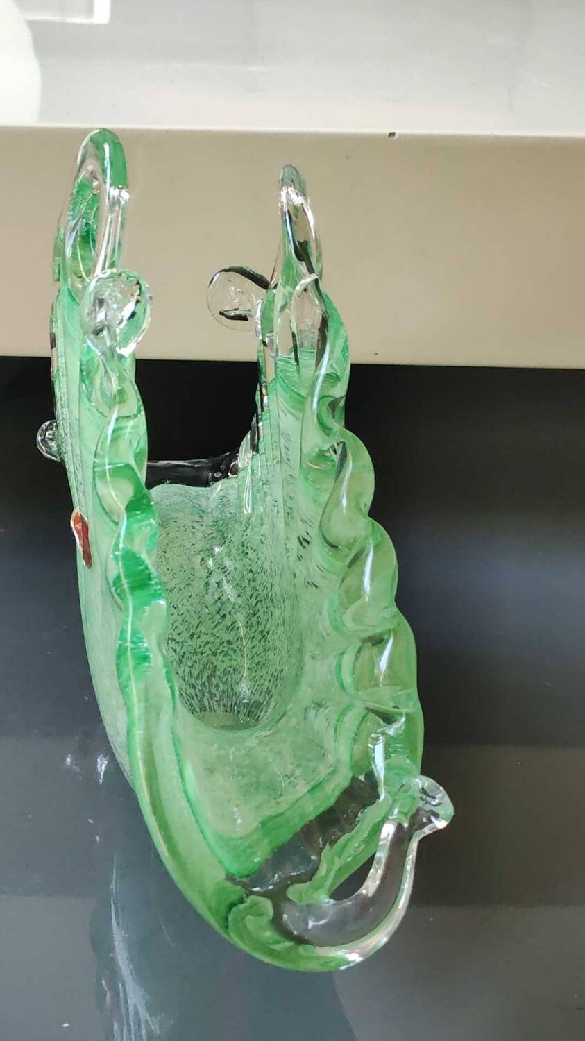 Pocket tray/Mail holder/Letter holder. Organic aquatic form. Blown Art Glass Murano Italy