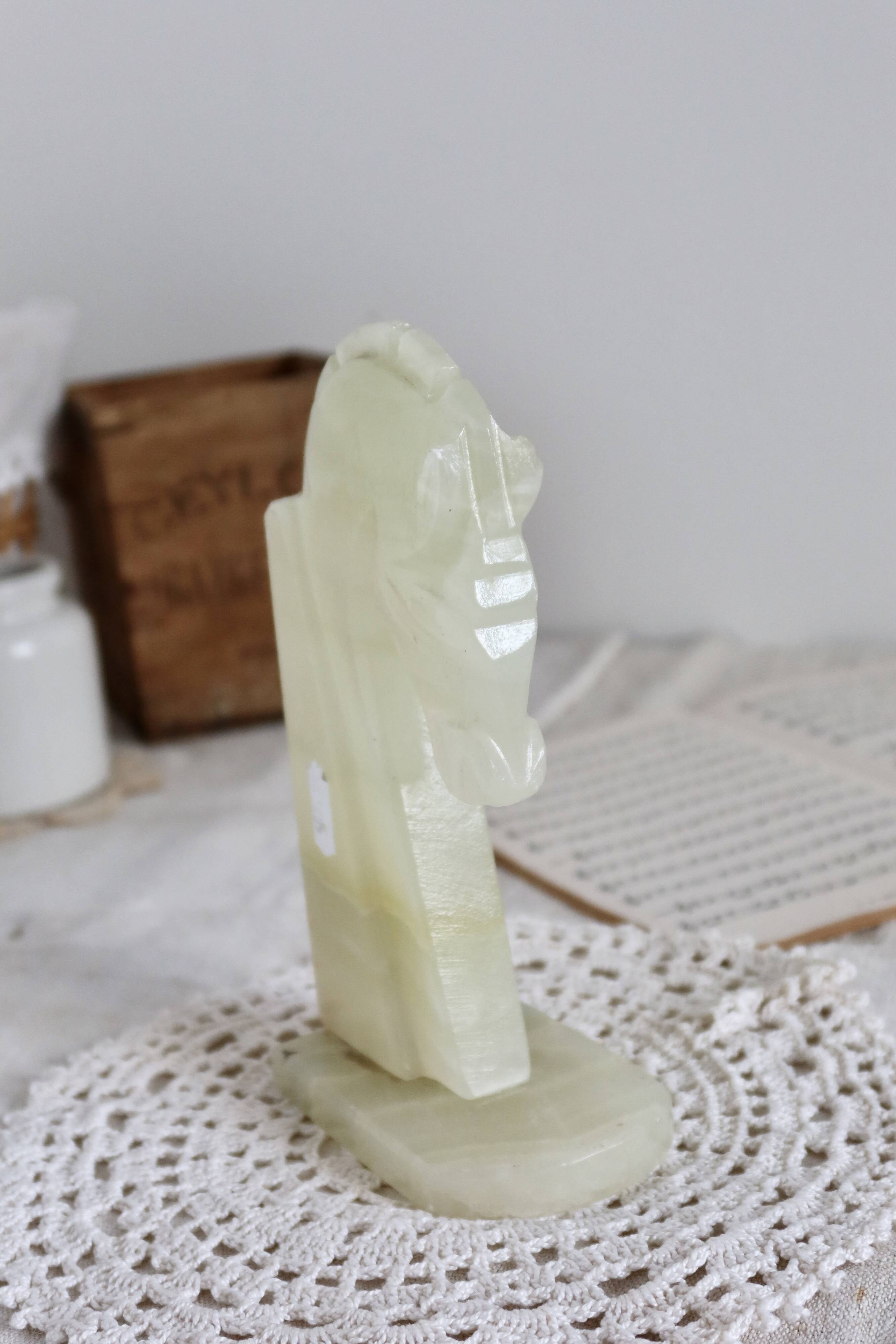 Vintage Onyx Bookend - Horse
