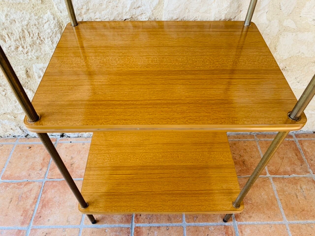 Side table with 3 vintage shelves 70s