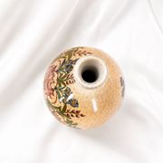 Magnificent vintage vase signed Simon-D – Glazed ceramic with floral decoration.