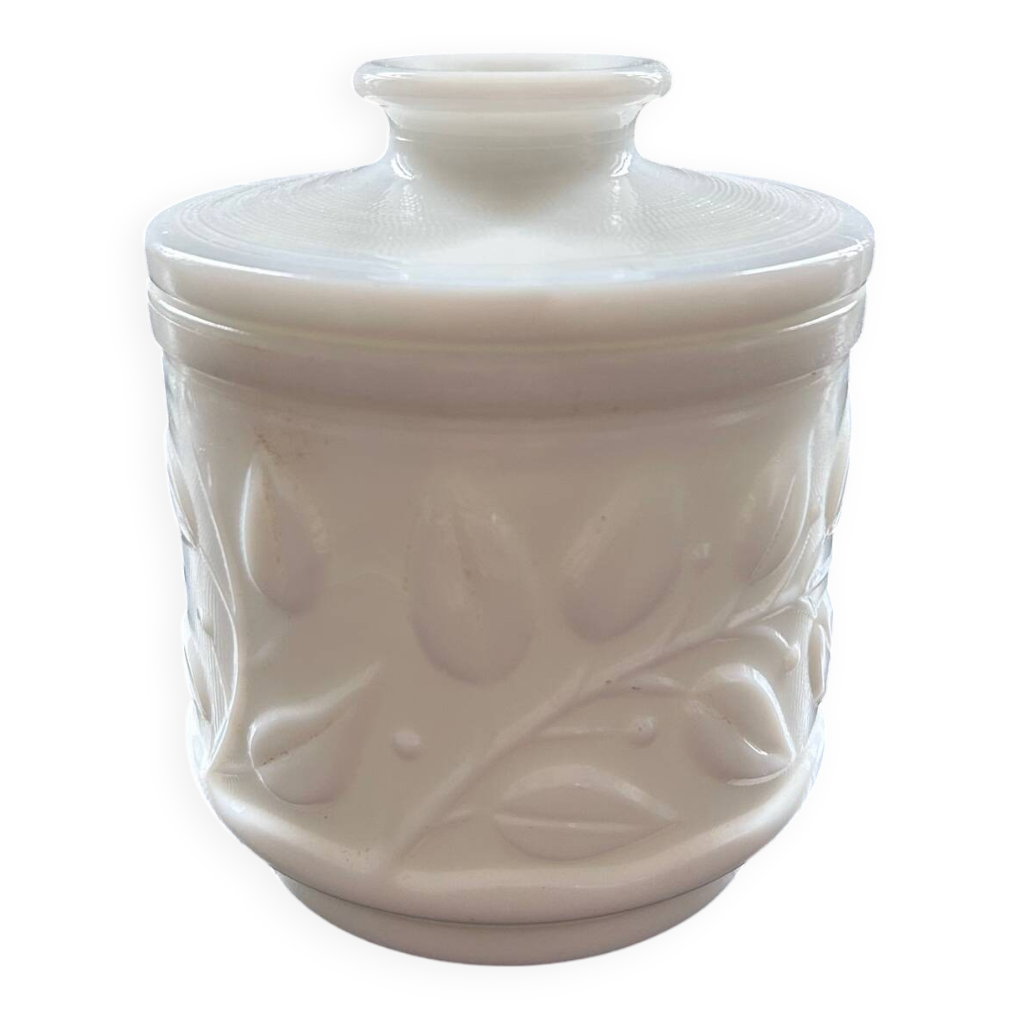 White pot with plant decoration