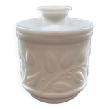 White pot with plant decoration