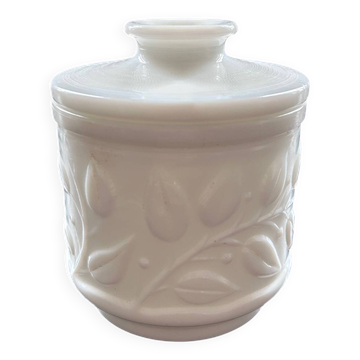 Pot blanc décor végétal