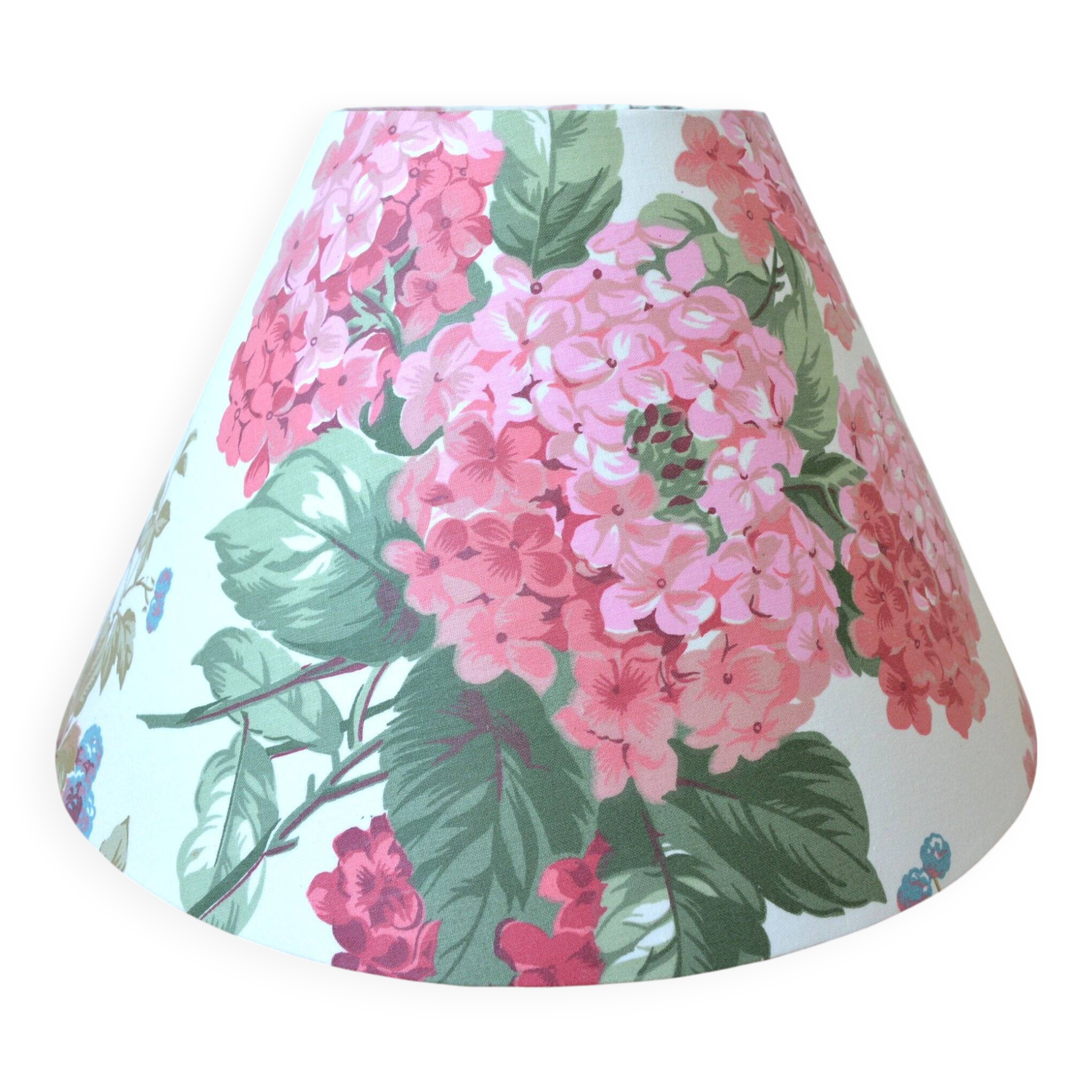 Vintage English hydrangea fabric lampshade