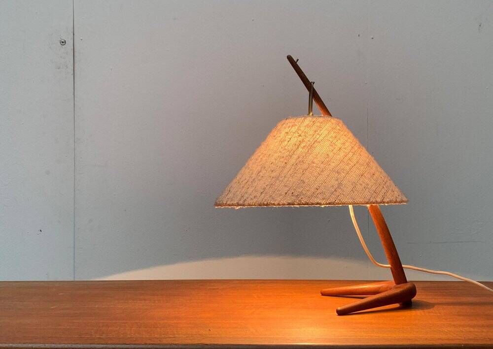 Mid-century Dornstab table lamp in teak by A. Pöll for Kalmar