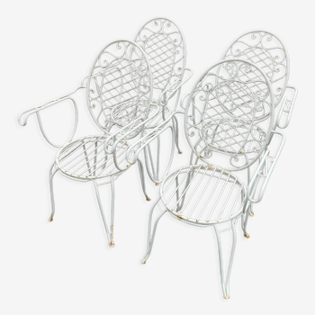 Provencal wrought iron armchairs