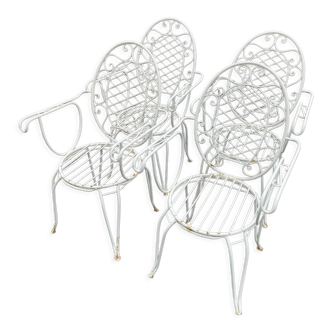 Provencal wrought iron armchairs