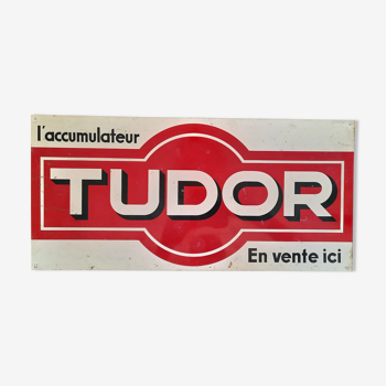 Plaque en tôle "accumulateur tudor" 30x63cm 60's