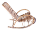 1960s rattan rocking chair by Rohe Noorwolde