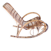1960s rattan rocking chair by Rohe Noorwolde
