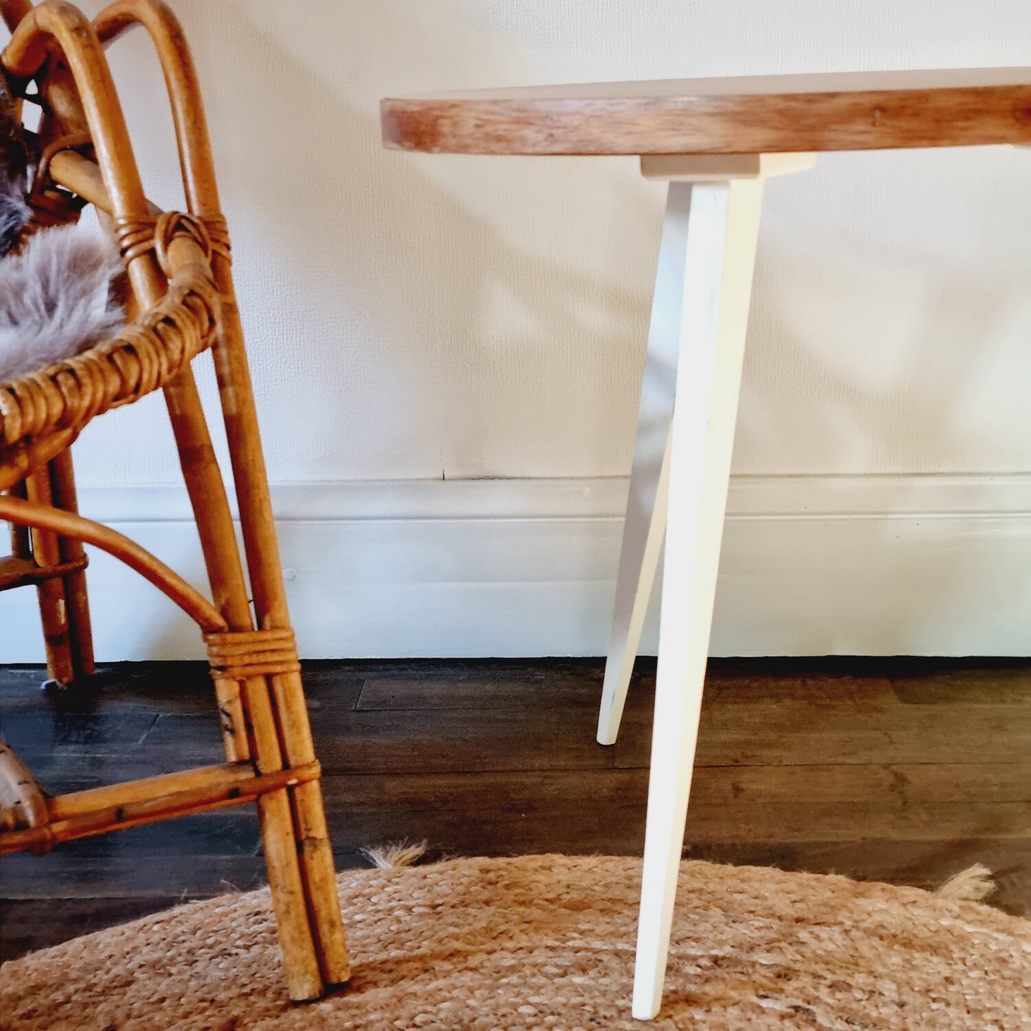 Wooden tripod side table