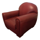 Red leather club armchair