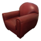 Fauteuil club en cuir rouge