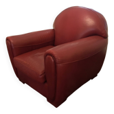 Red leather club armchair