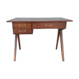 Modernist wooden desk with compass feet 1950
