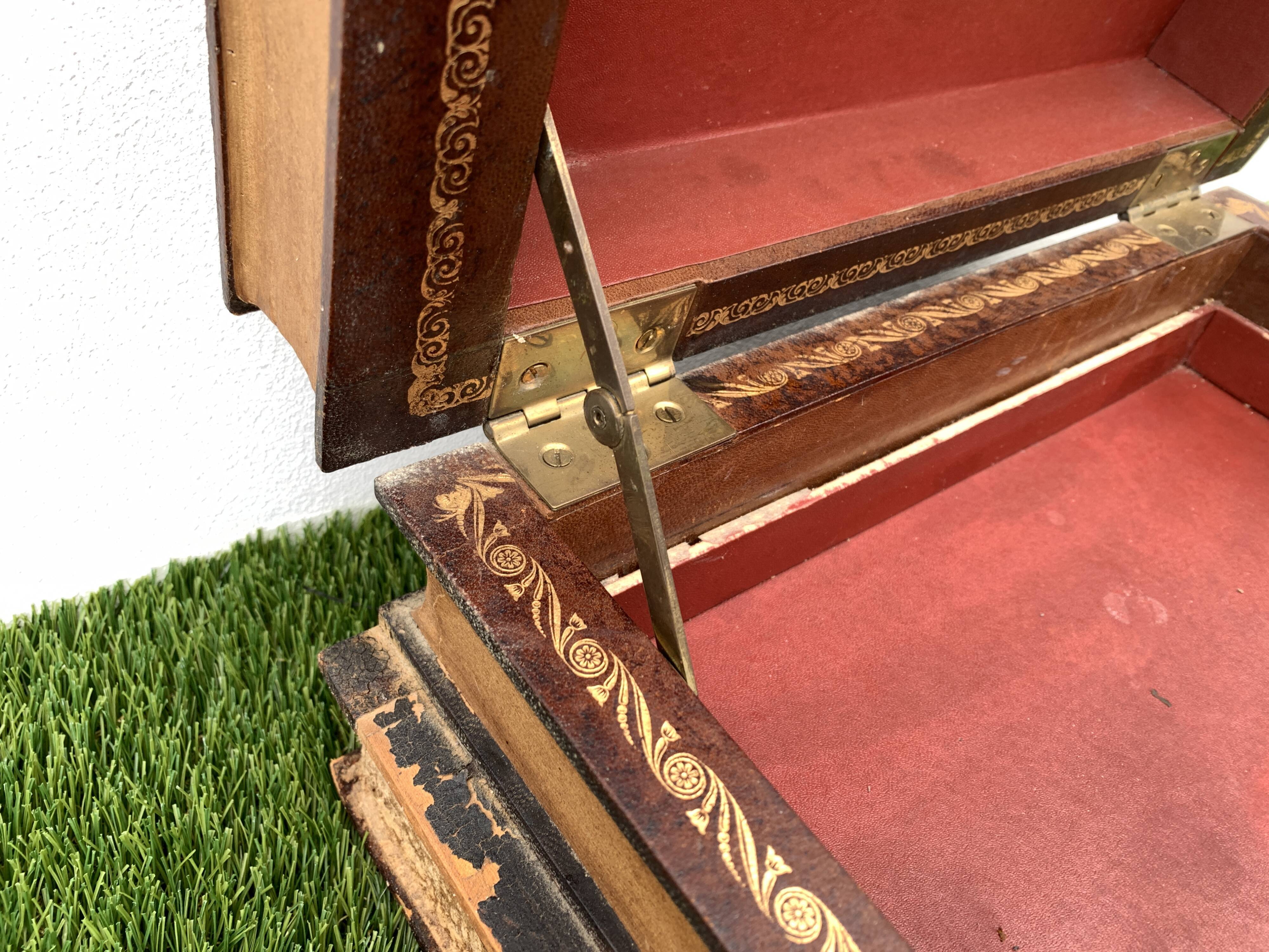 Trompe l'oeil storage box of old books, twentieth century