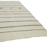 Hand-Knotted Turkish Unique 1970s 194 cm x 380 cm Beige Hemp Kilim Carpet