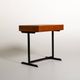 Teak writing desk with black metal structure, European production, 1960s