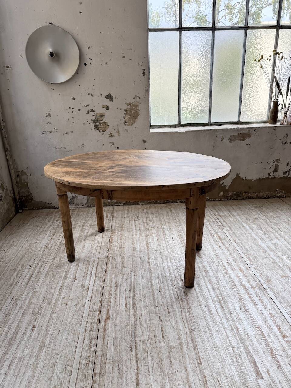Oval walnut farmhouse table