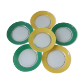 Set of 6 dessert plates of Duralex canteen in glass 60s