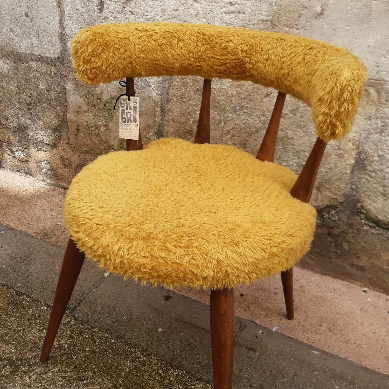 Mustard moumoute armchair