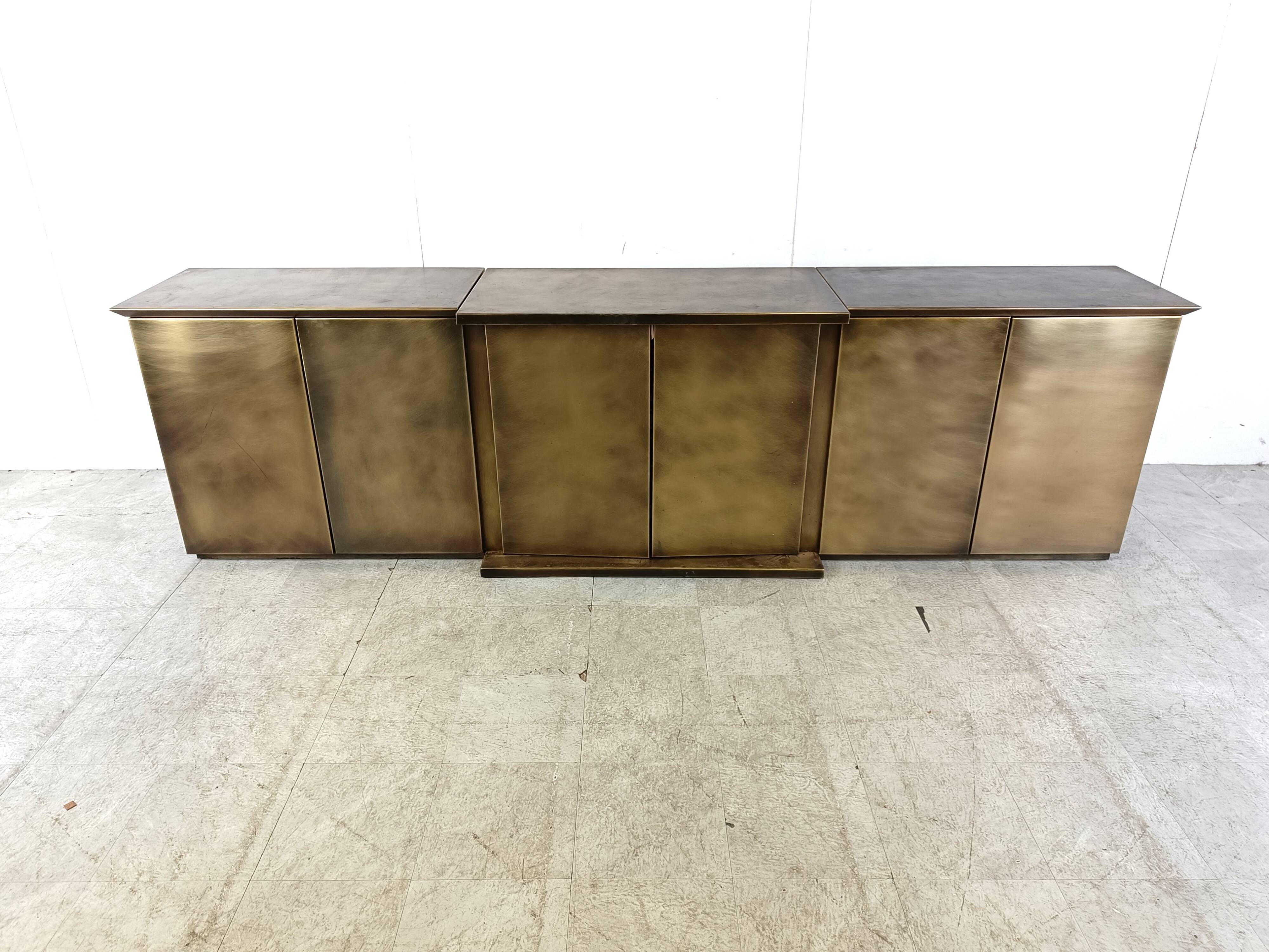 Enfilade XL en laiton par Belgochrom, 1980
