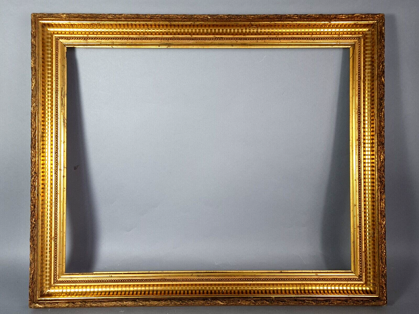 Old channel frame wood original gilding stucco 67x55 foliage 56x44.5 cm SB