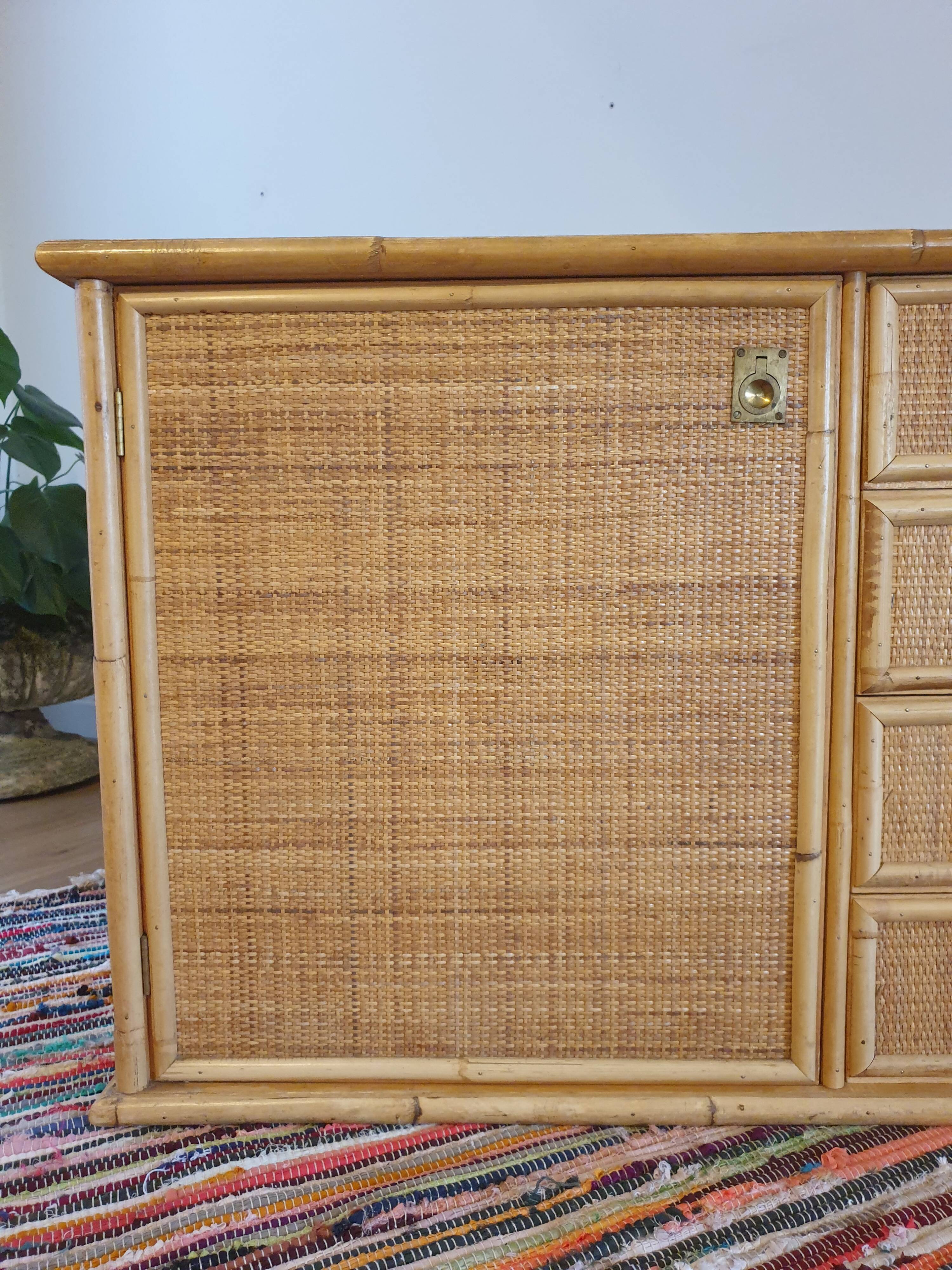 Rattan sideboard by Dal Vera