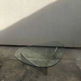 Table basse en verre et métal