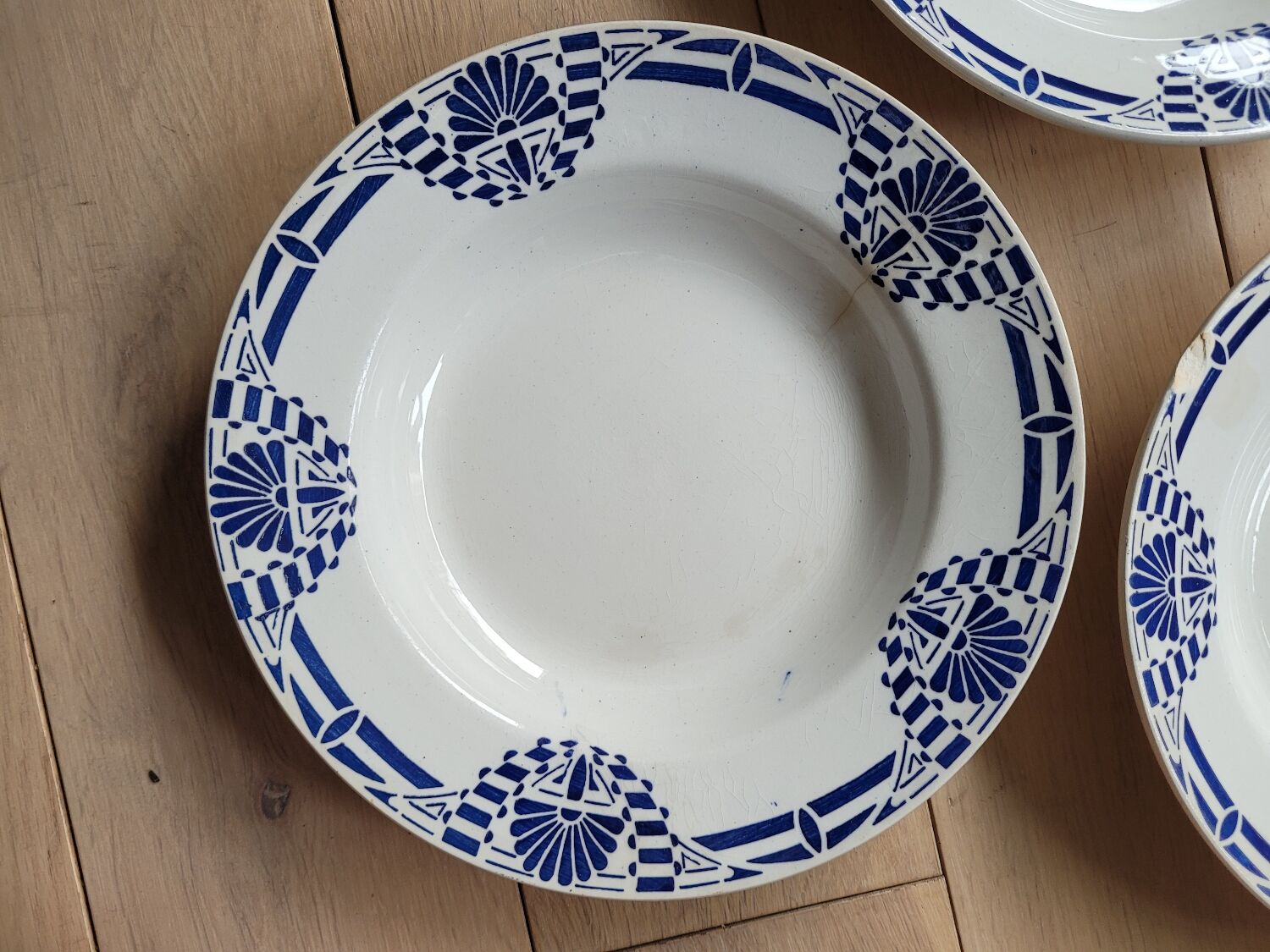 Set of 3 hollow plates Orchies Moulin des Loups Palmes