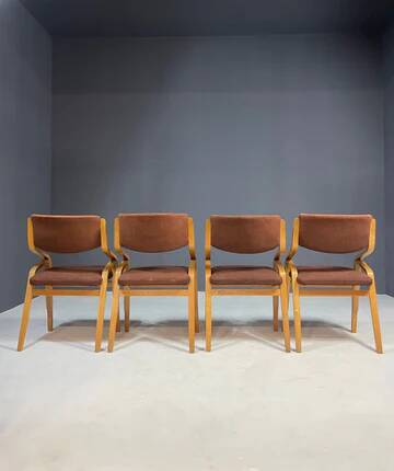 Set of chairs by Ludvík Volák for Dřevopodnik Holešov, Czechoslovakia, 1970s