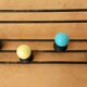 50s coat rack with multicolored balls