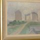 Original Swedish oil painting on canvas "Silent Houses" – vintage and framed