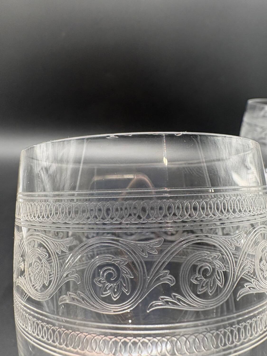 Baccarat crystal glassware and decanter set, Athenian engraving