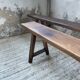 Pair of benches in walnut and solid oak 230 cm