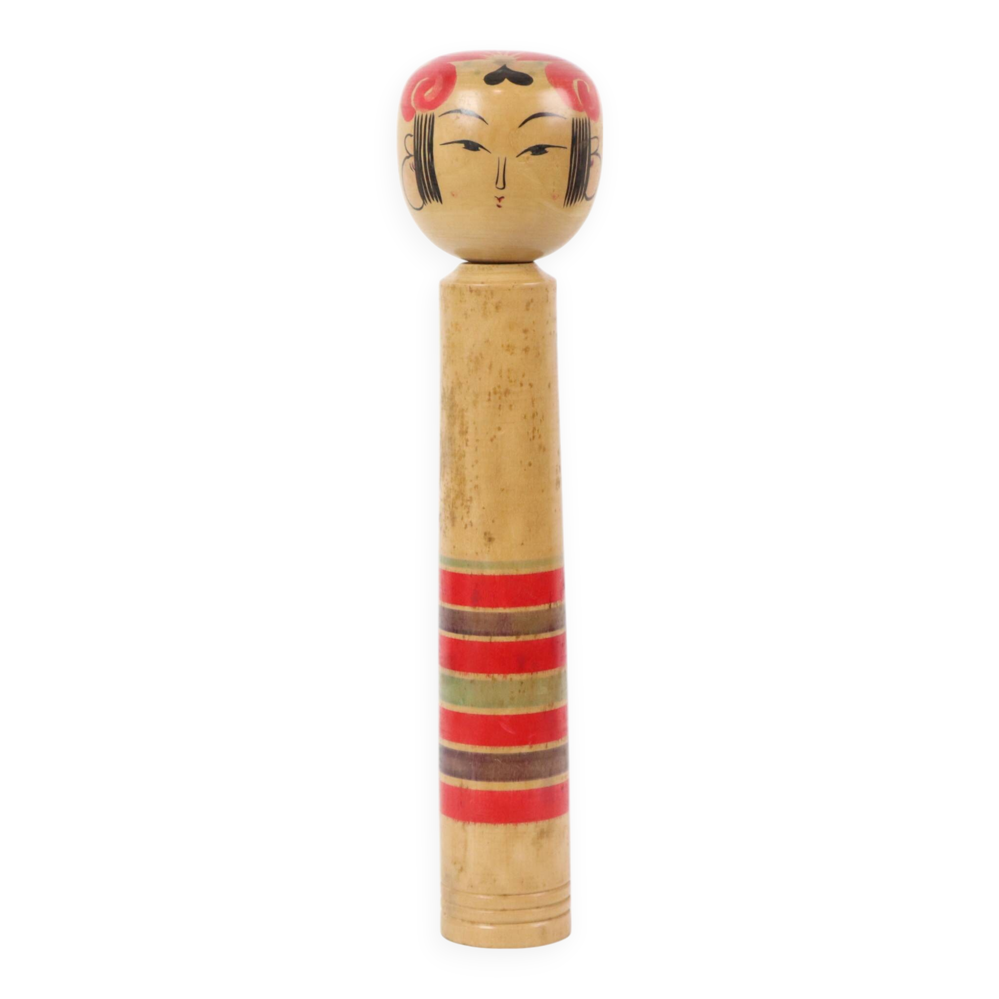 Large Kokeshi Doll XL Size Hand Painted Wood Japan Showa 48cm