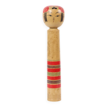 Large Kokeshi Doll XL Size Hand Painted Wood Japan Showa 48cm