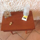 Varnished wooden bedside table Scandinavian style / vintage 60s-70s