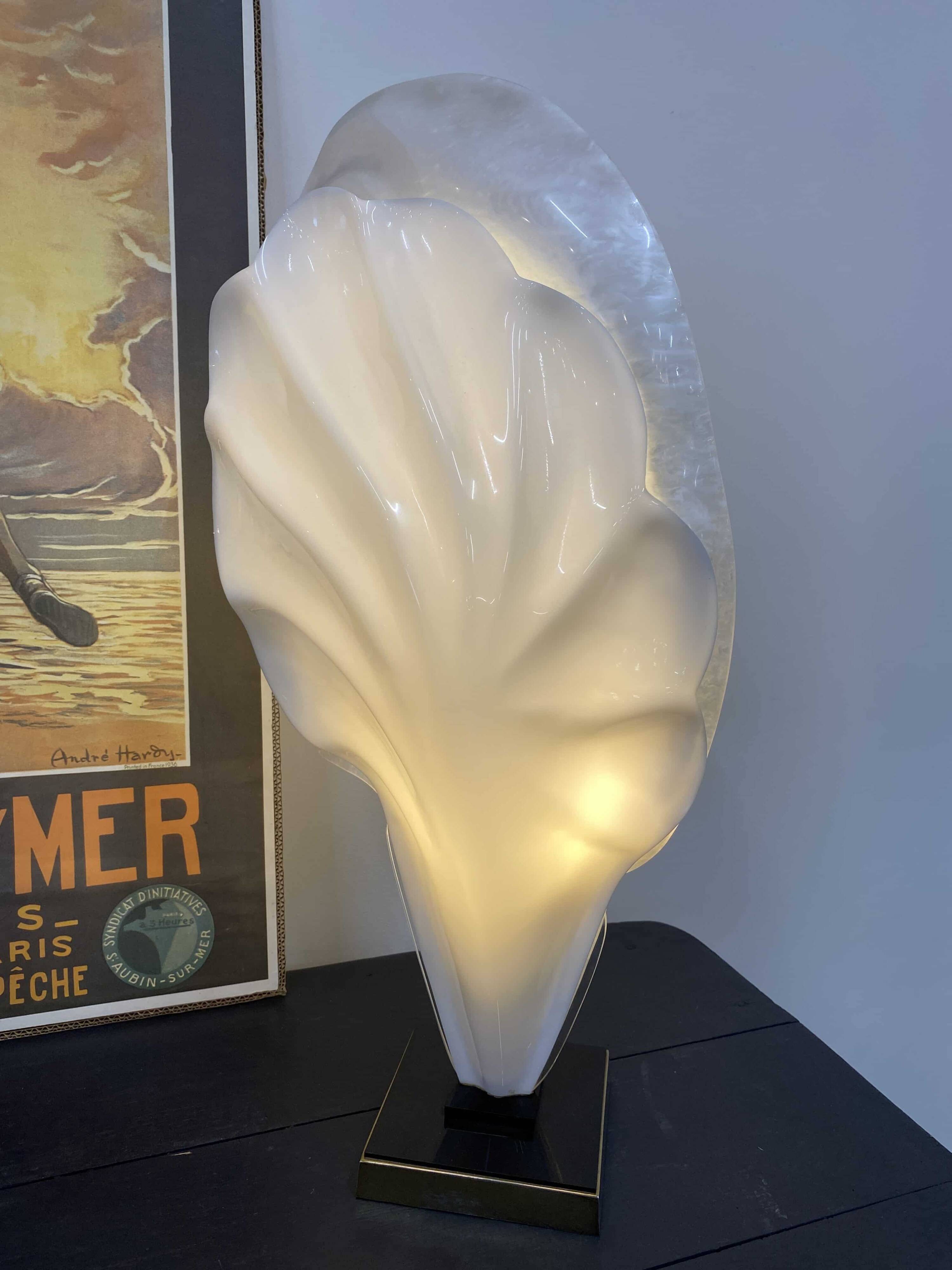 Table lamp in the shape of a seashell, Maison Rougier, 1980