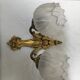 Pair of brass and glass wall light