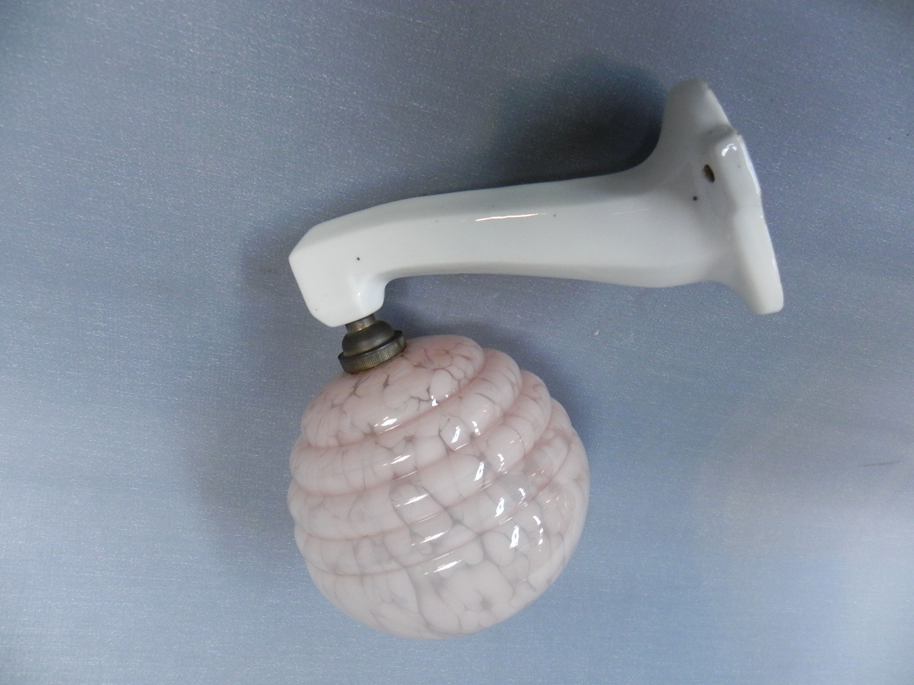 Art deco wall lamp with porcelain holder