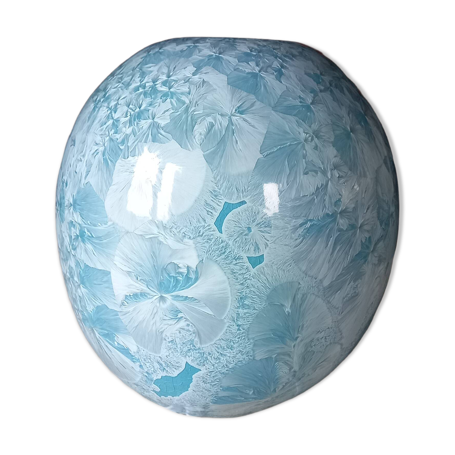 Vase Hélène LAIZÉ Saint-Cyr-Sur-Loire H.L.Z. – Blue crystalline stoneware