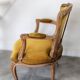 Vintage velvet convertible armchair mustard yellow
