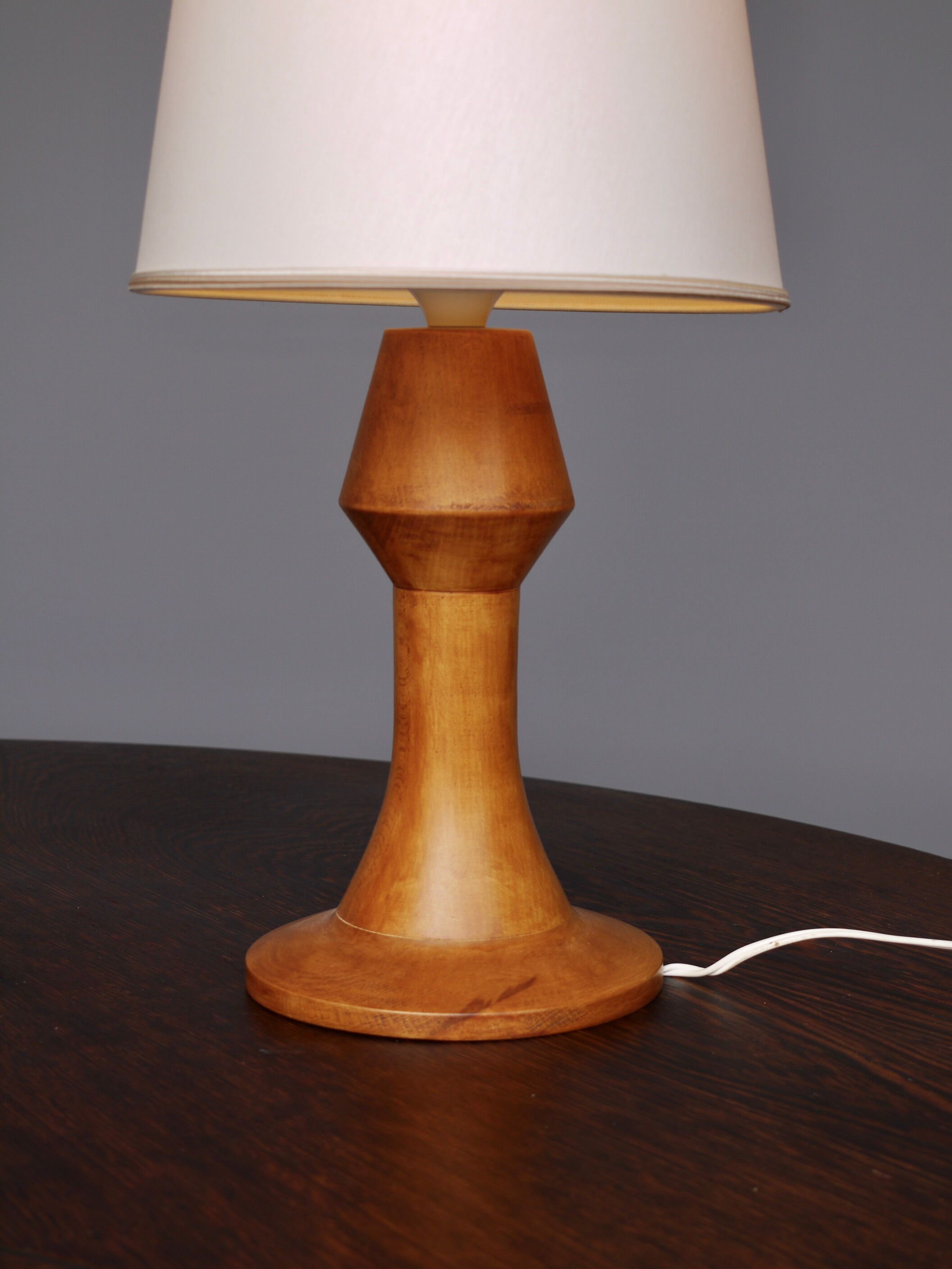 Sculptural Anthroposophical Wooden Table Lamp. 1970s