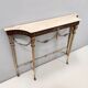 Vintage walnut console with a portuguese pink marble top and brass frame, italy