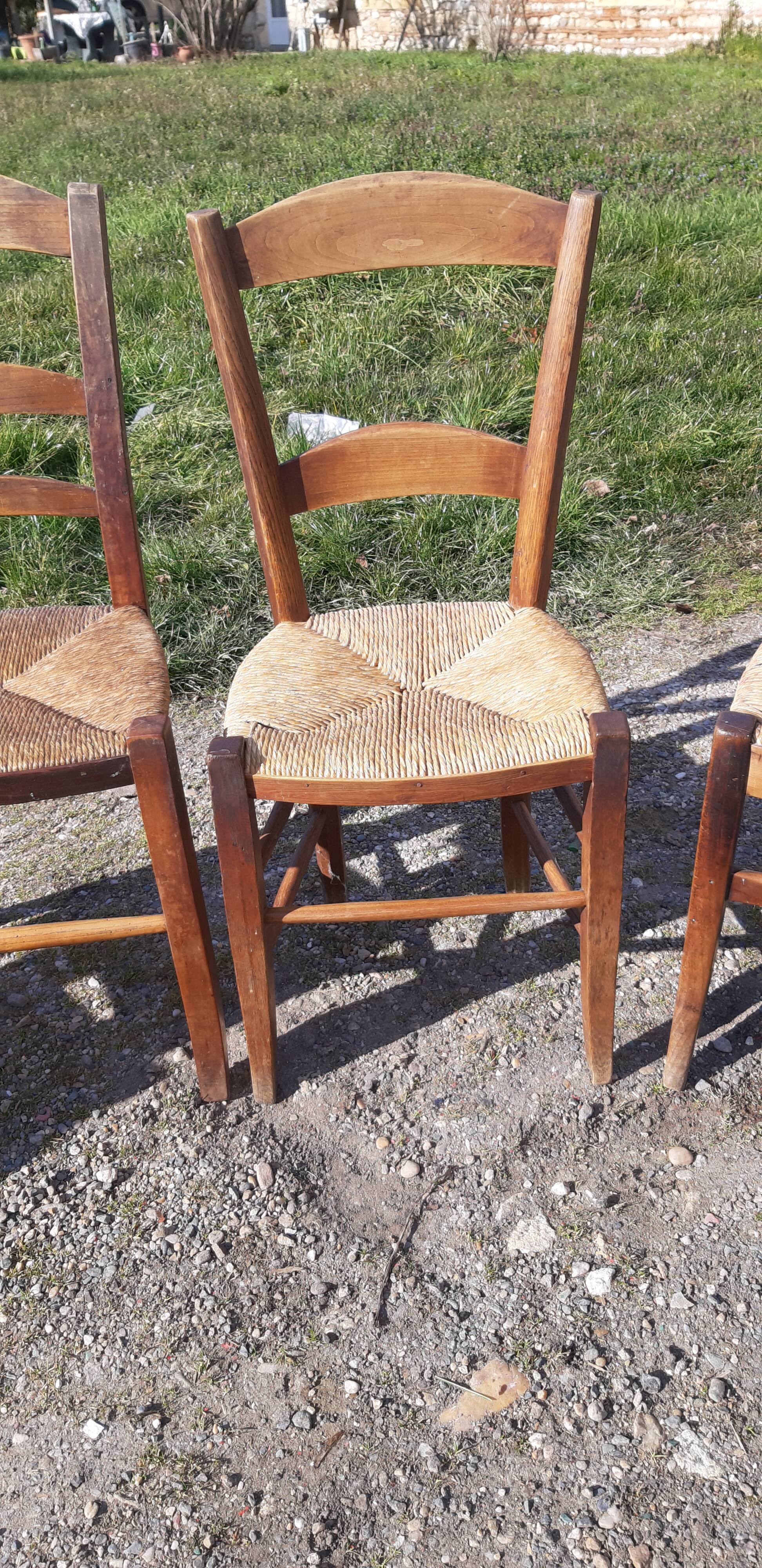 6 antique and mismatched mulched chairs