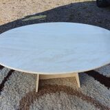 Oval travertine coffee table