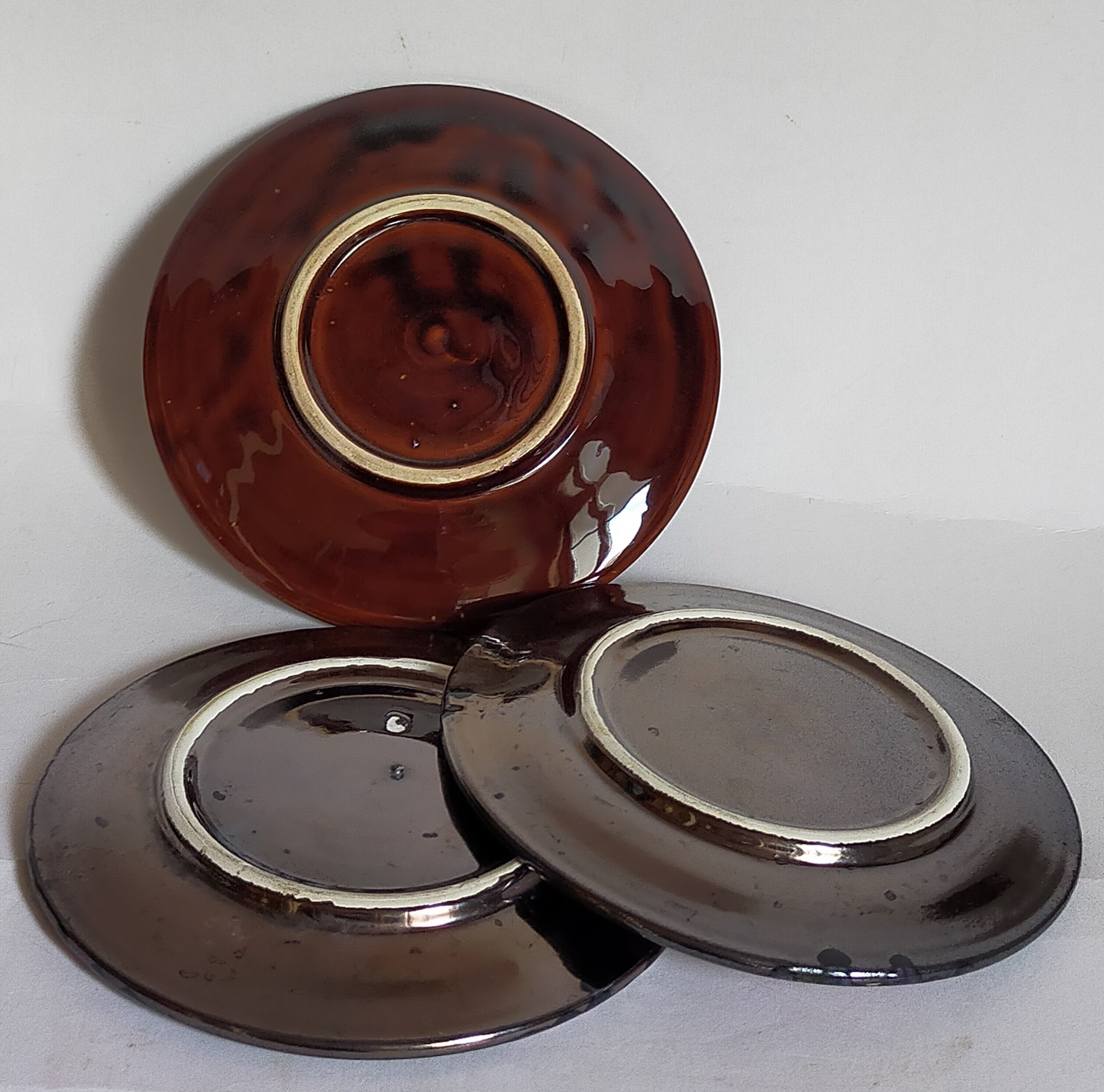 Three ceramic dessert plates from Vallauris 50s