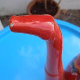 Italian Bertoncello ceramic vase, red ceramic vase